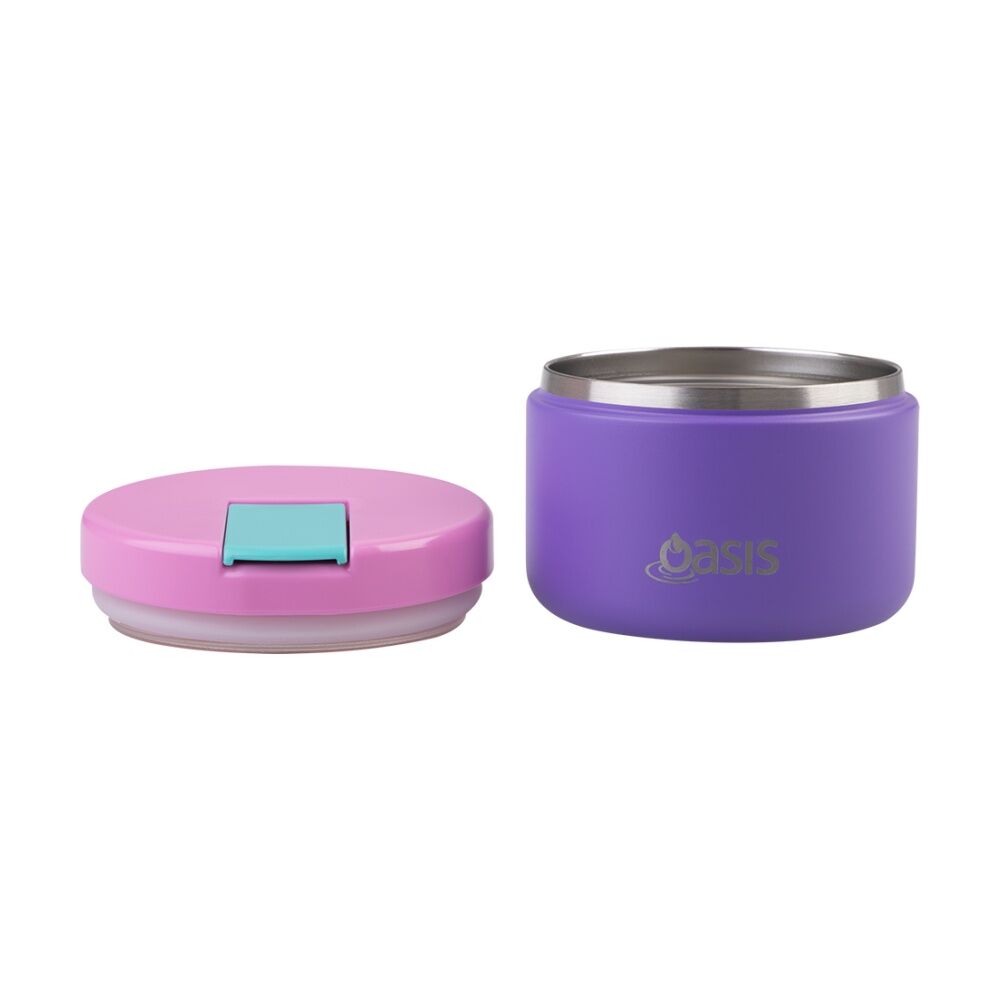 Oasis Stainless Steel Double Wall Insulated Food Flask Mermaid Purple 300ml Oasis — image 5