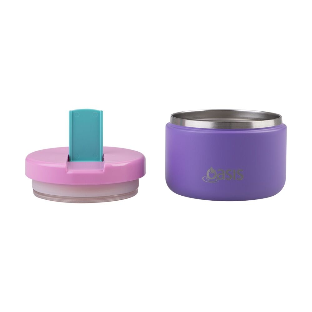 Oasis Stainless Steel Double Wall Insulated Food Flask Mermaid Purple 300ml Oasis — image 8