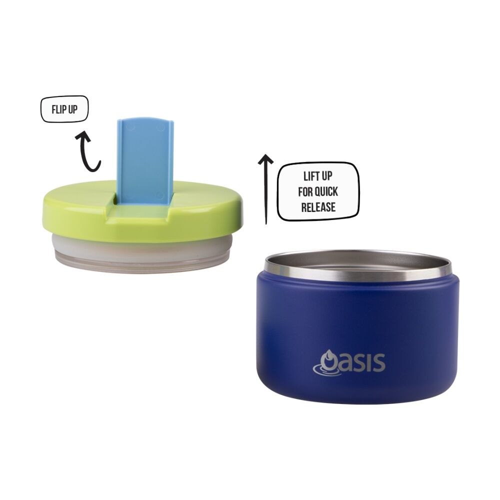 Oasis Stainless Steel Double Wall Insulated Food Flask Peacock Blue 300ml Oasis — image 9