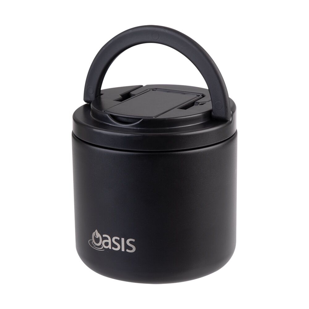 Oasis Stainless Steel Double Wall Insulated Food Flask w/ Lid Black 500ml Oasis — image 3