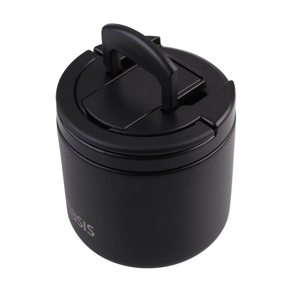 Oasis Stainless Steel Double Wall Insulated Food Flask w/ Lid Black 500ml Oasis — image 4