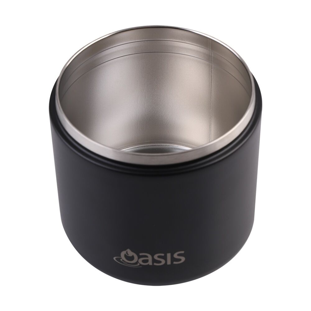 Oasis Stainless Steel Double Wall Insulated Food Flask w/ Lid Black 500ml Oasis — image 6
