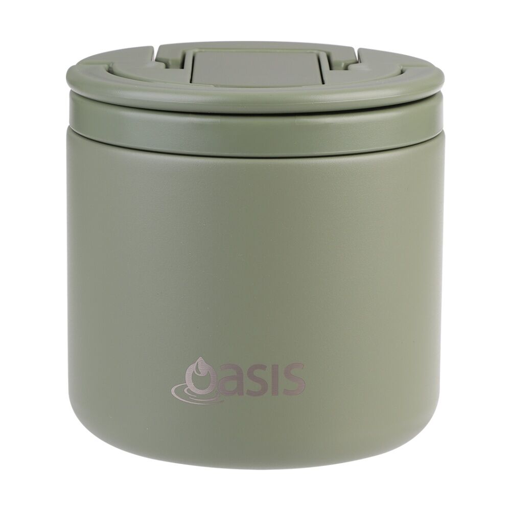 Oasis Stainless Steel Double Wall Insulated Food Flask Olive Green 500ml Oasis