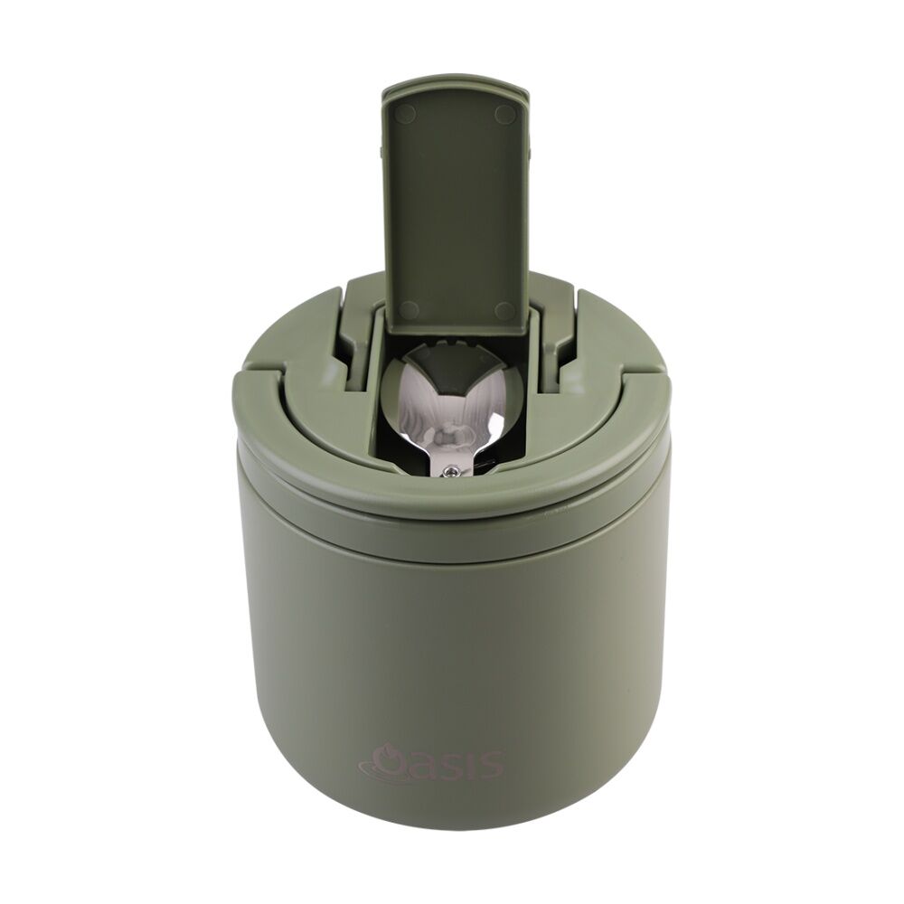 Oasis Stainless Steel Double Wall Insulated Food Flask Olive Green 500ml Oasis — image 5