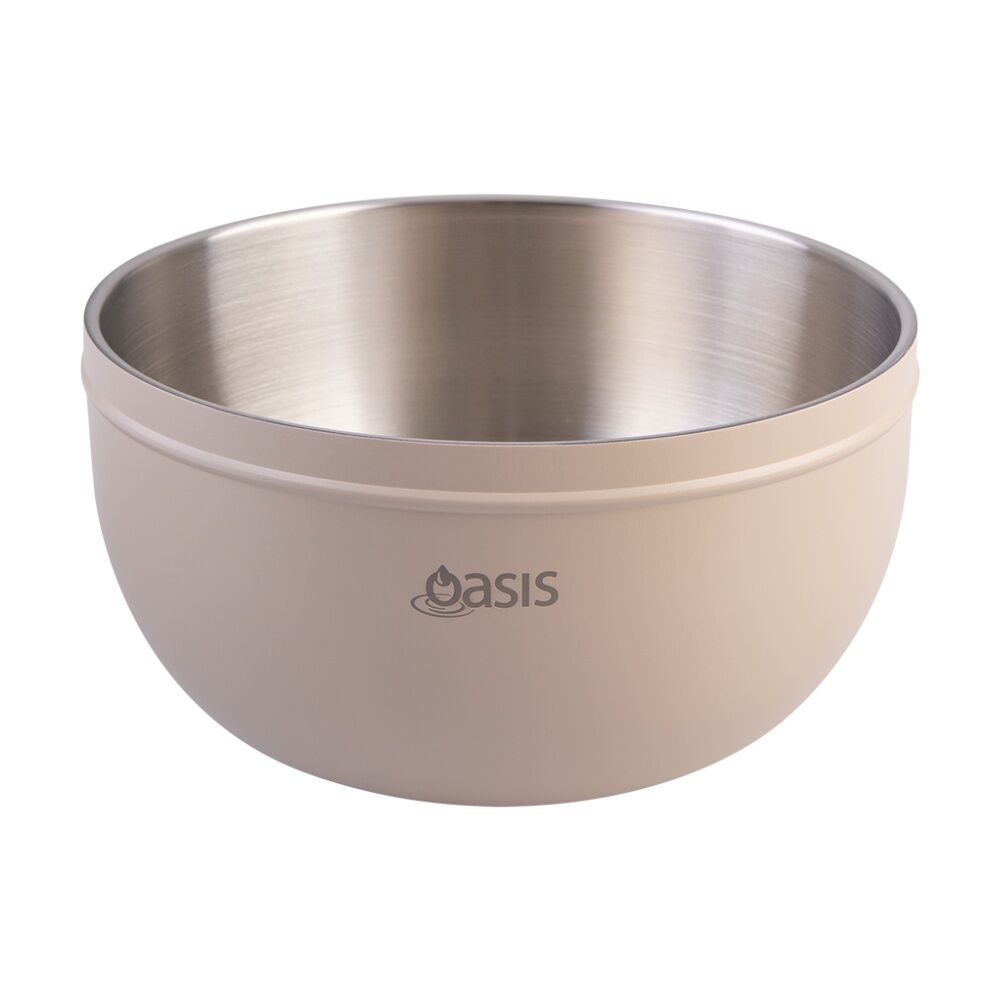 Oasis Stainless Steel Double Wall Insulated Salad Bowl With Lid Oat 2.8L Oasis — image 7