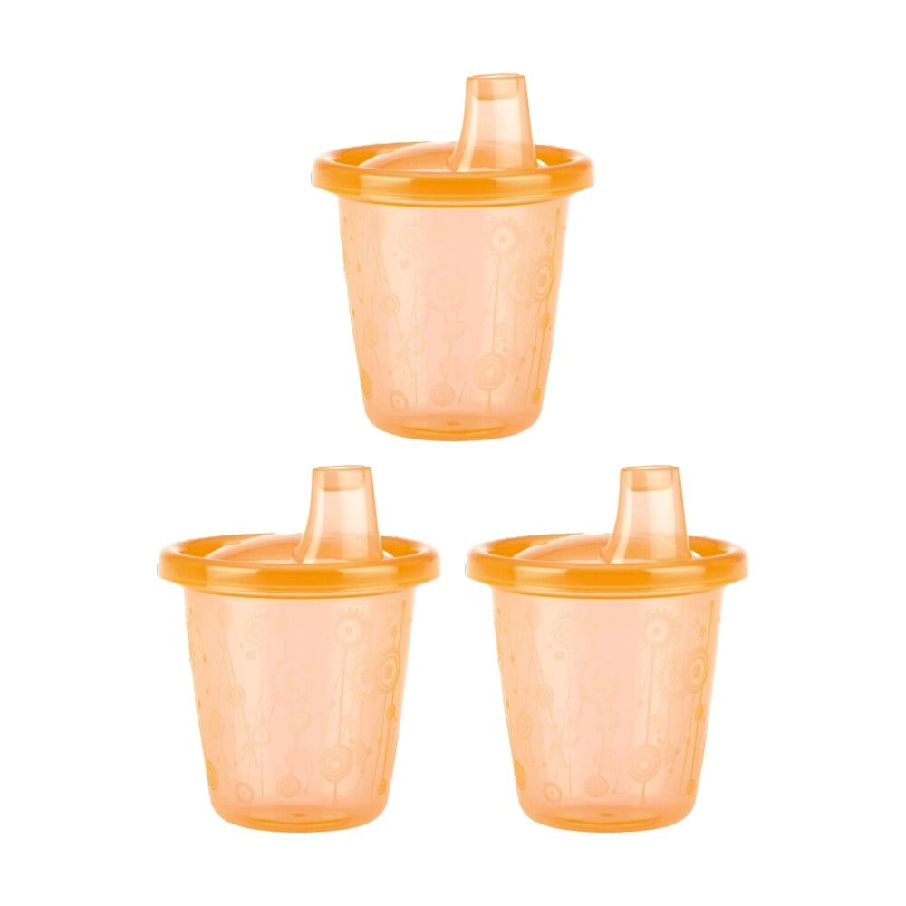 Nuby Wash Or Toss Hard Spout Sipper Cups Durable 210ml Assorted 12m+ (3 Pack)