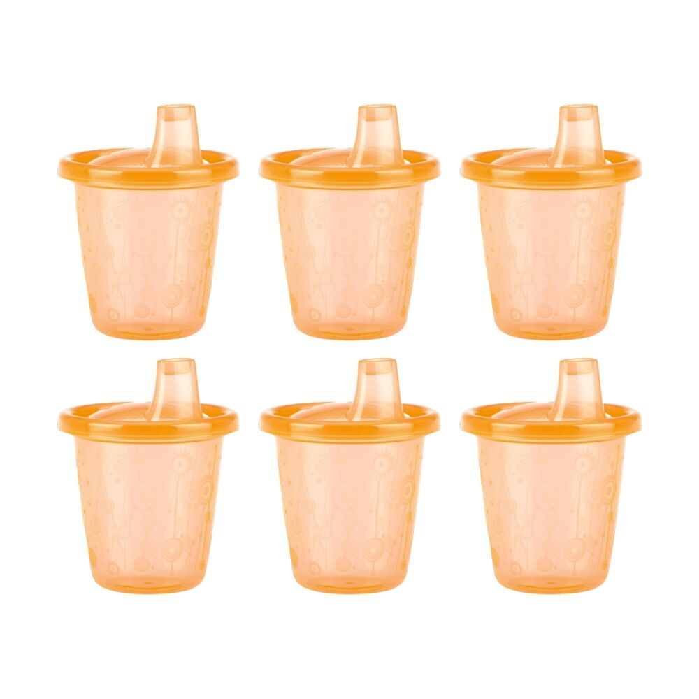 Nuby Wash Or Toss Hard Spout Sipper Cups Durable 210ml Assorted 12m+ (6 Pack)