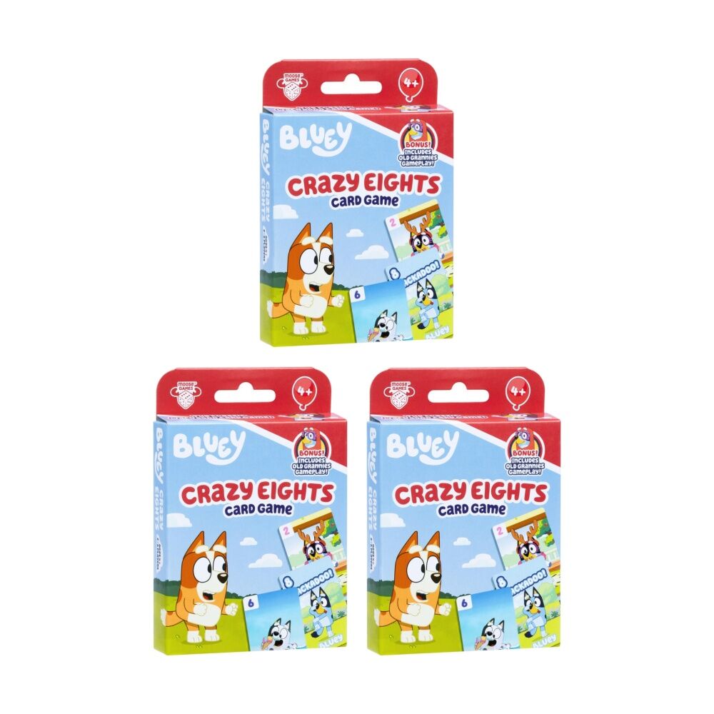 Moose Games Bluey Themed Children & Family Card Game 4y+ Assorted (3 Pack)