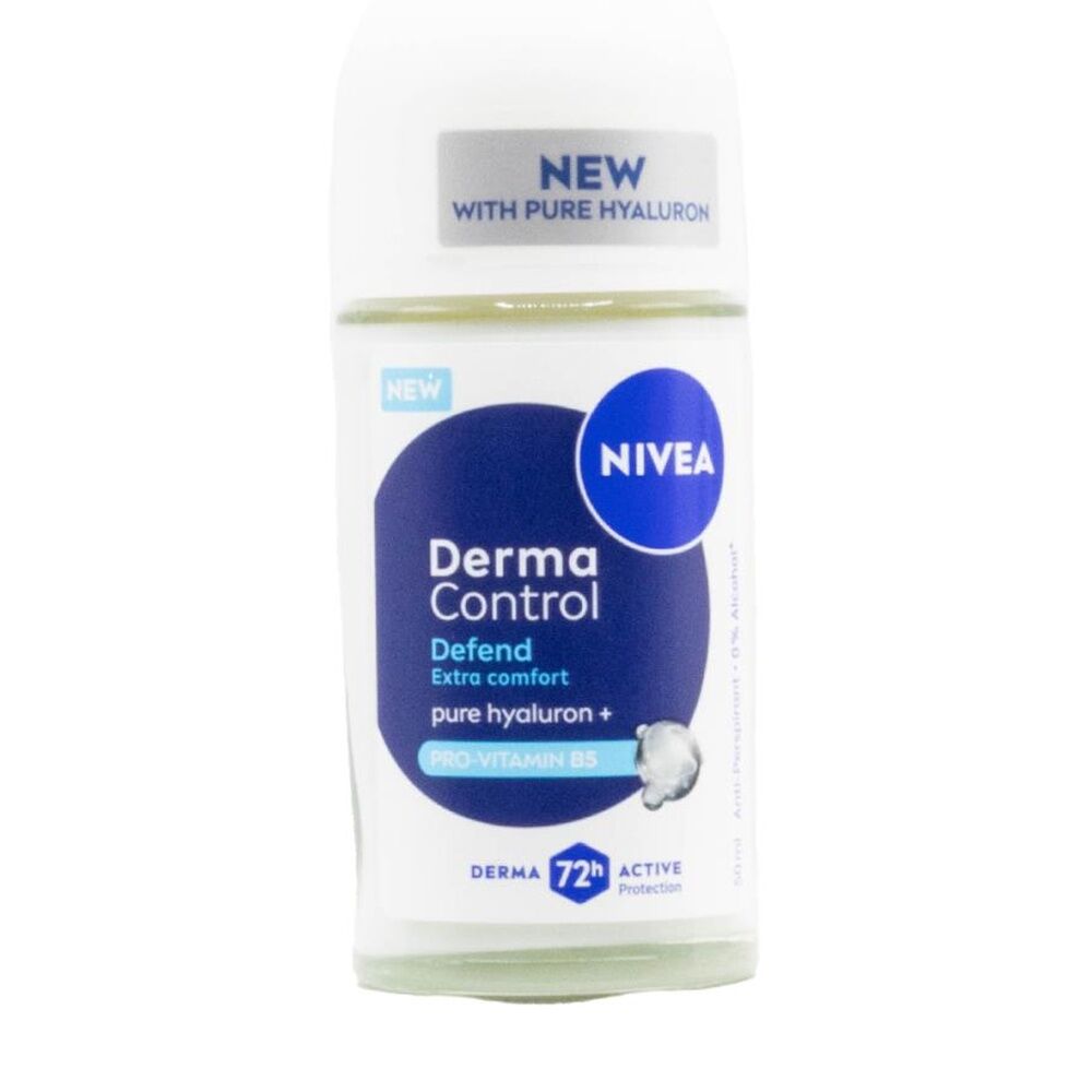 Nivea 72H Antiperspirant Derma Control Roll On Deodorant 50mL Pro Vitamin B5 (6 Pack) — image 2
