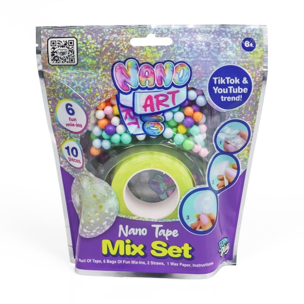Born to Play Nano Art Tape Mix Set Craft Kit w/ Mix-Ins Assorted (3 Pack) — image 8