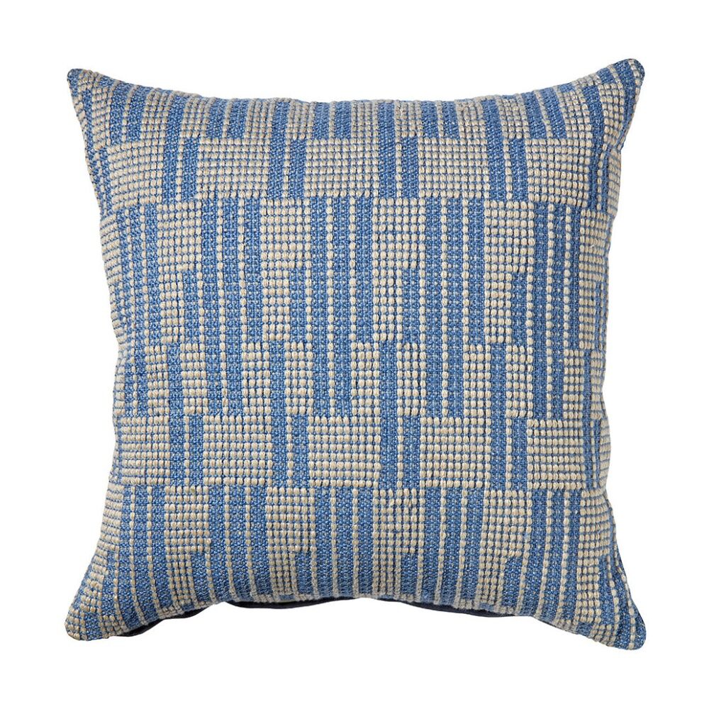 Kas Australia Sonny Outdoor Cushion Geometric Blue 50x50cm Kas Australia