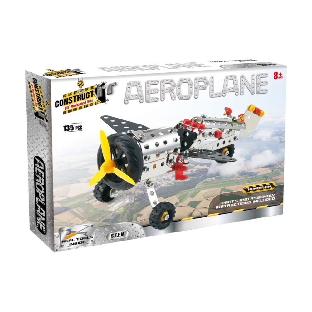 Construct IT Constrcut It Aeroplane Construction Set Toy WWII Fighter 8y+ (135 Pieces)