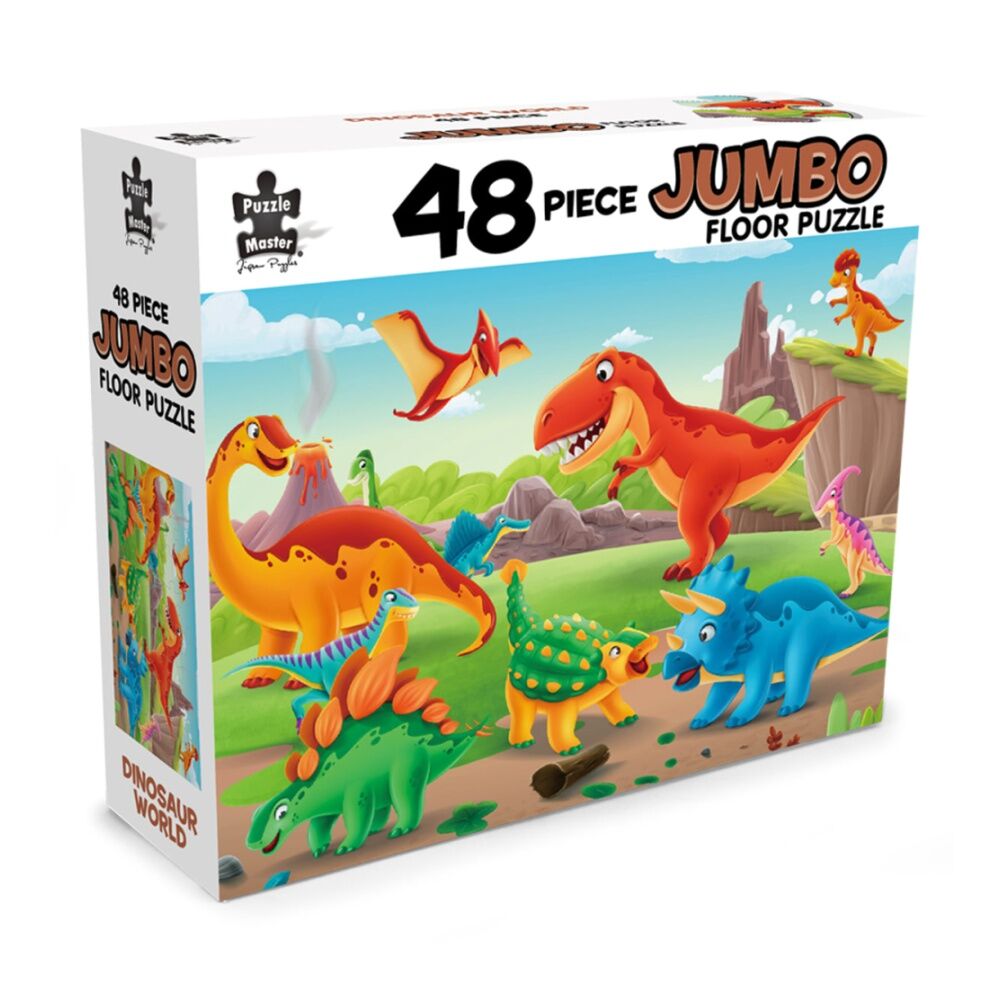 Puzzle Master Jumbo Dinosaur World Large Floor Young Puzzlers 92x62cm (48 Pieces)