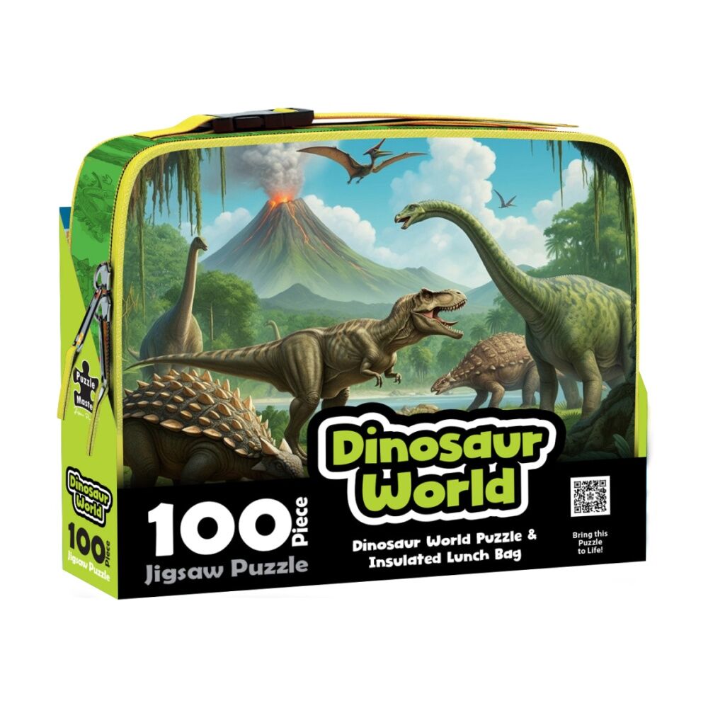 Puzzle Master Lunch Box Dinosaur World AR Edition Educational Insulated (100 Pieces)