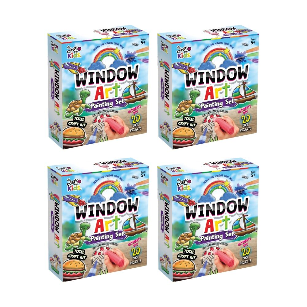 Craft for Kids 20pc Craft For Kids Create Your Own Window Art Crafting Set Projects 5y+ (4 Pack)