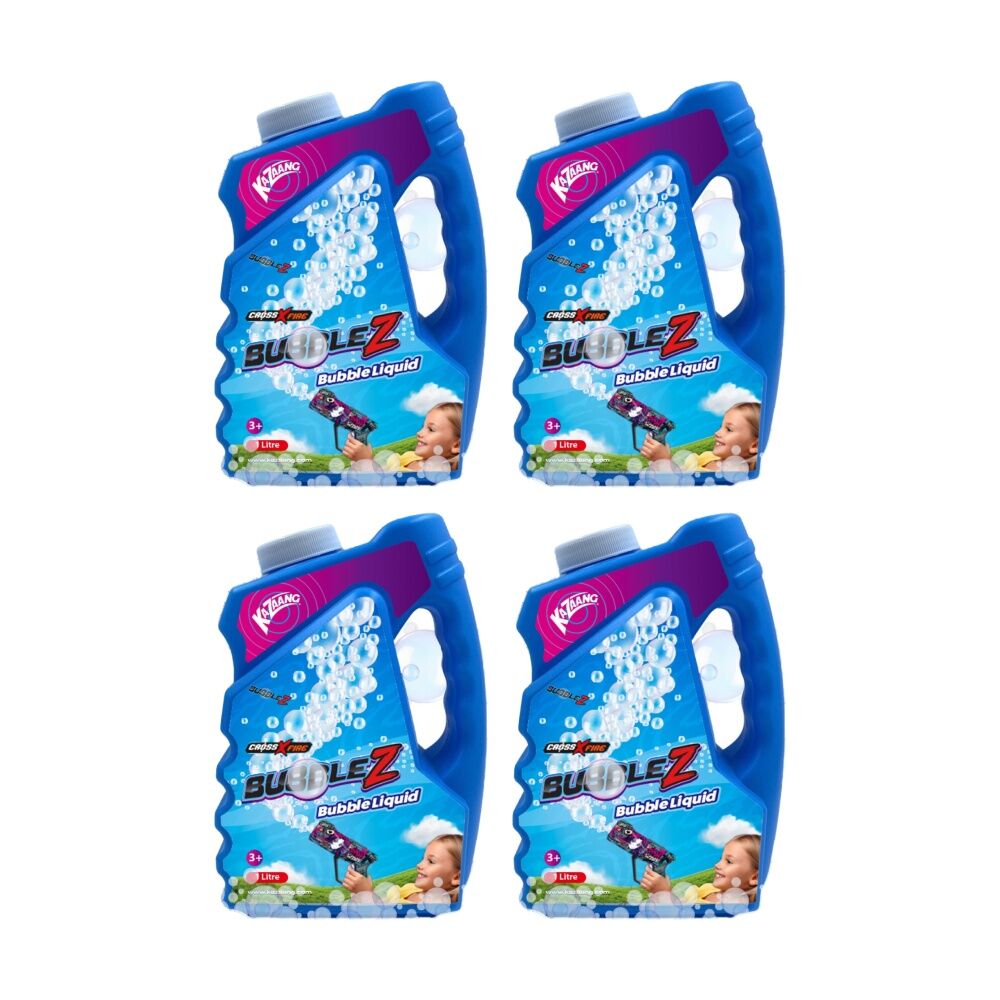 Kazaang BubbleZ Colour Bubble Refill Water Blaster Outdoor Party Use 1L (4 Pack)