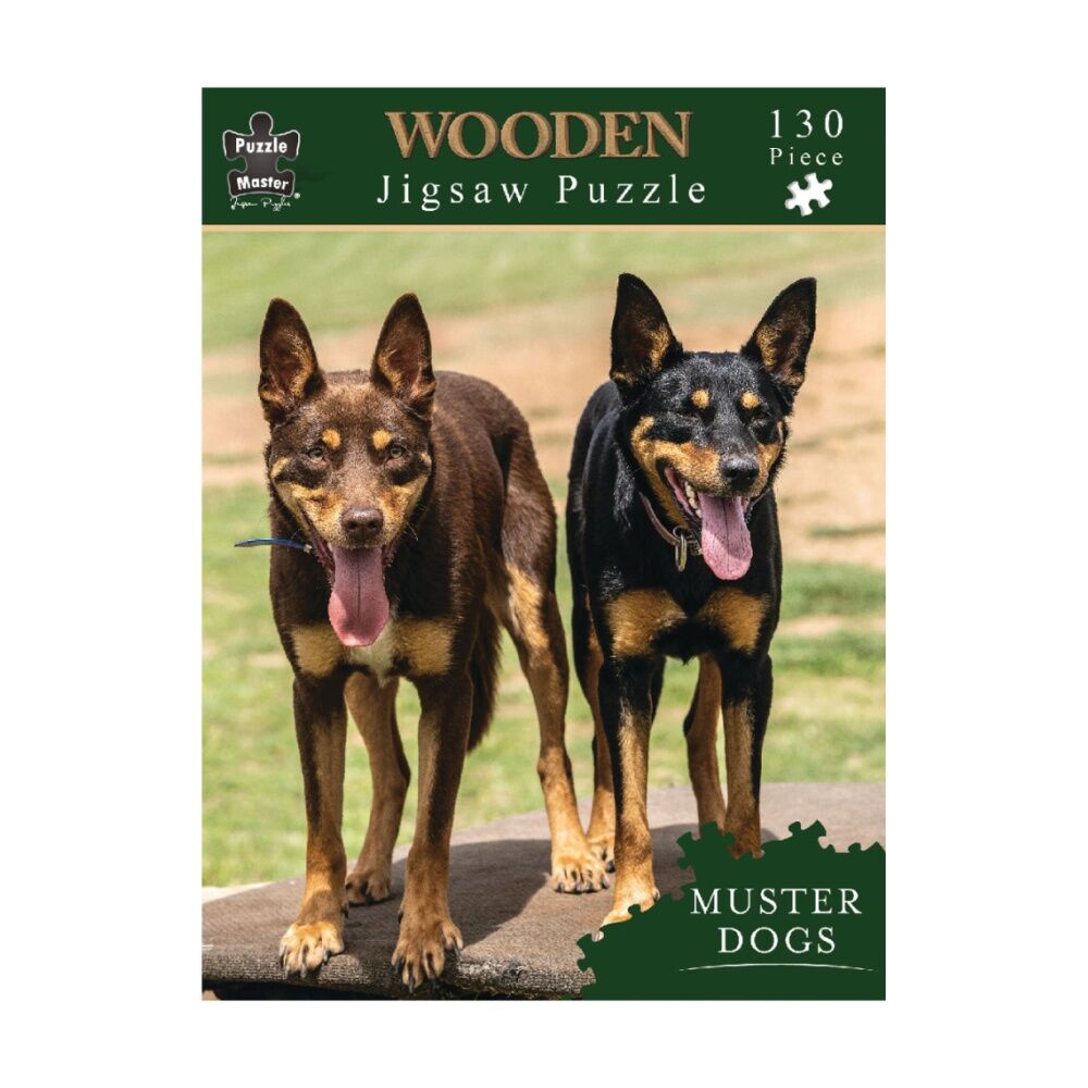 Puzzle Master Muster Dogs Kelpies Annie & Lucifer Premium Wooden Jig Saw (130 Pieces)