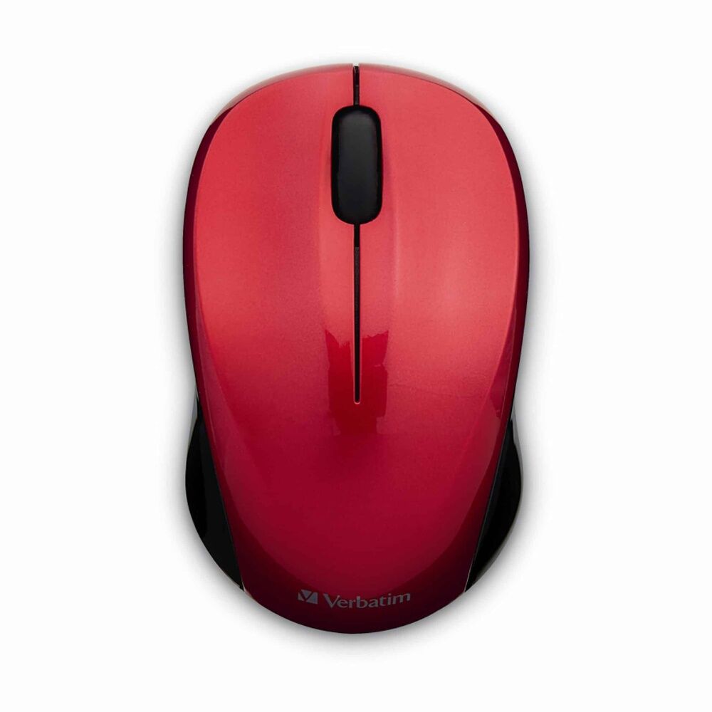 Verbatim Red Wireless Silent Computer/PC Blue LED 2.4Ghz Mouse