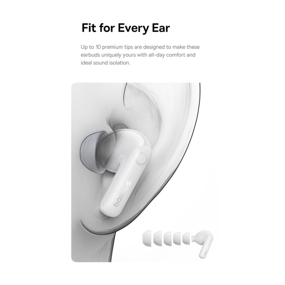Baseus Moon White BP1 Pro Active Noise Cancelling Wireless In-Ear Earbuds — image 3