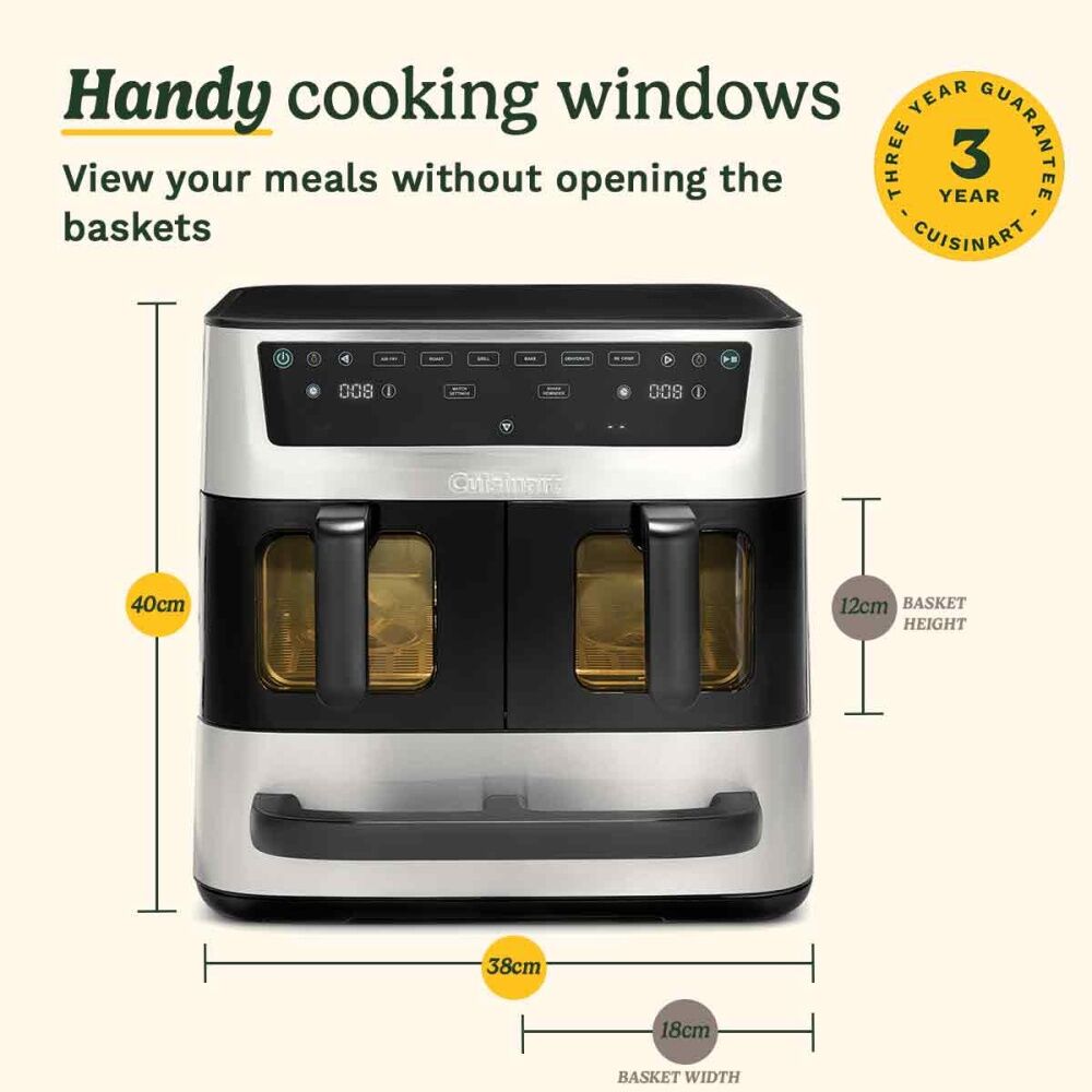 Cuisinart Black/Silver Tri Zone Air Fryer Oven Stainless Steel 136L — image 2