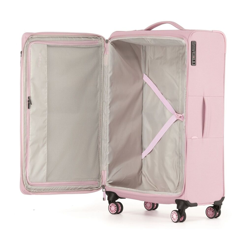 Tosca So Lite 79cm Large Case Blush Pink Hard Shell Rolling Suitcase With Telescopic Handle Multiple Wheels For Easy Manoeuvrability Front Zippered — image 3