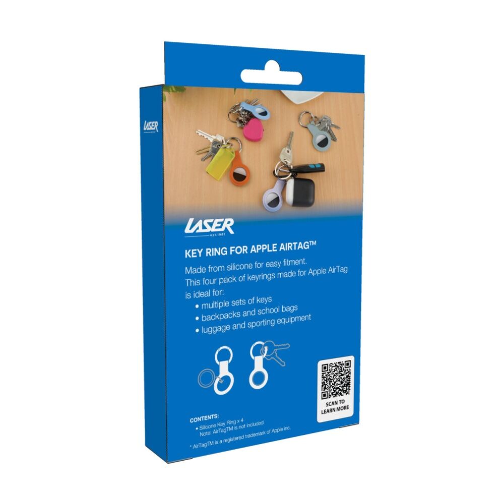 Laser AirTag Silicone Keyring Soft Pastel Durable Protection Multicolour (4 Pieces) — image 9