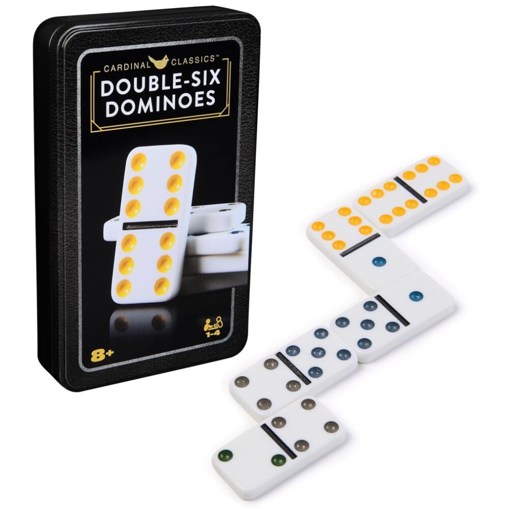 Cardinal 8y+ 1-4 Players Classic Double Six Coloured Dominoes In Tin — image 2