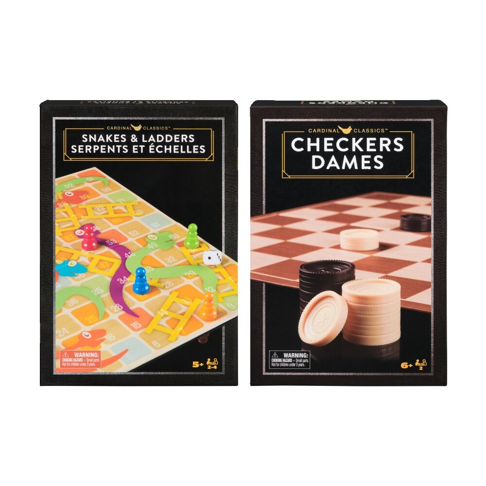 Cardinal Classic Snakes And Ladders And Checkers Dames Board Games