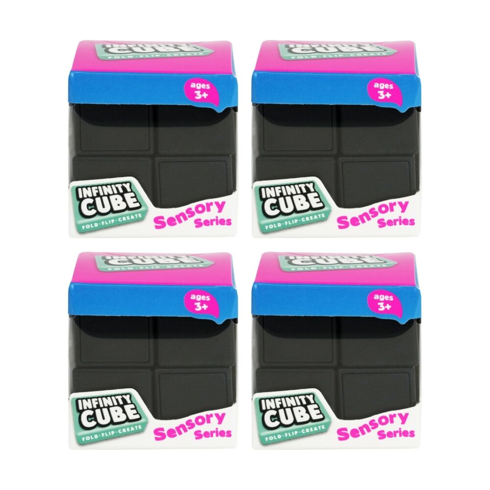 Trend Hub Kids 5y+ Infinity Cube Ergonomic Sensory Fidget Toy Black (4 Pack)