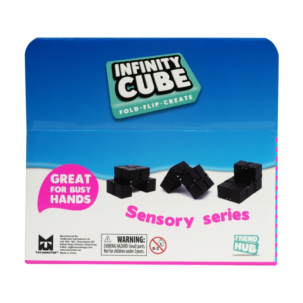 Trend Hub 85g Infinity Cube Black - Premium Durable Fidget Block - Ergonomic Smooth Edges - Portable Stress Relief for Kids 5+ — image 2