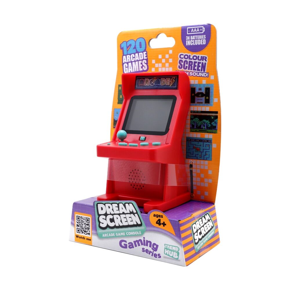 Trend Hub Dream Screen Arcade Game Console Assorted - 120 Classic Games - Full Colour Screen - Built-In Speaker with Volume Control - Red or Purple - — image 3