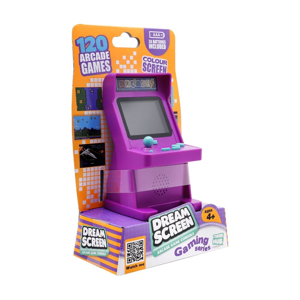 Trend Hub Dream Screen Arcade Game Console Assorted - 120 Classic Games - Full Colour Screen - Built-In Speaker with Volume Control - Red or Purple - — image 9