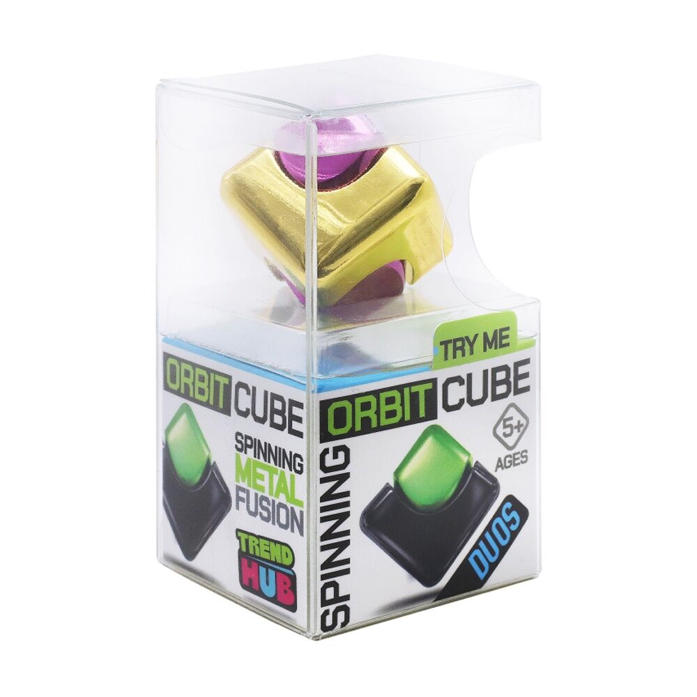 Trend Hub Kids 5y+ Orbit Cube Metallic Fidget Spinner Assorted Colours (4 Pack) — image 3