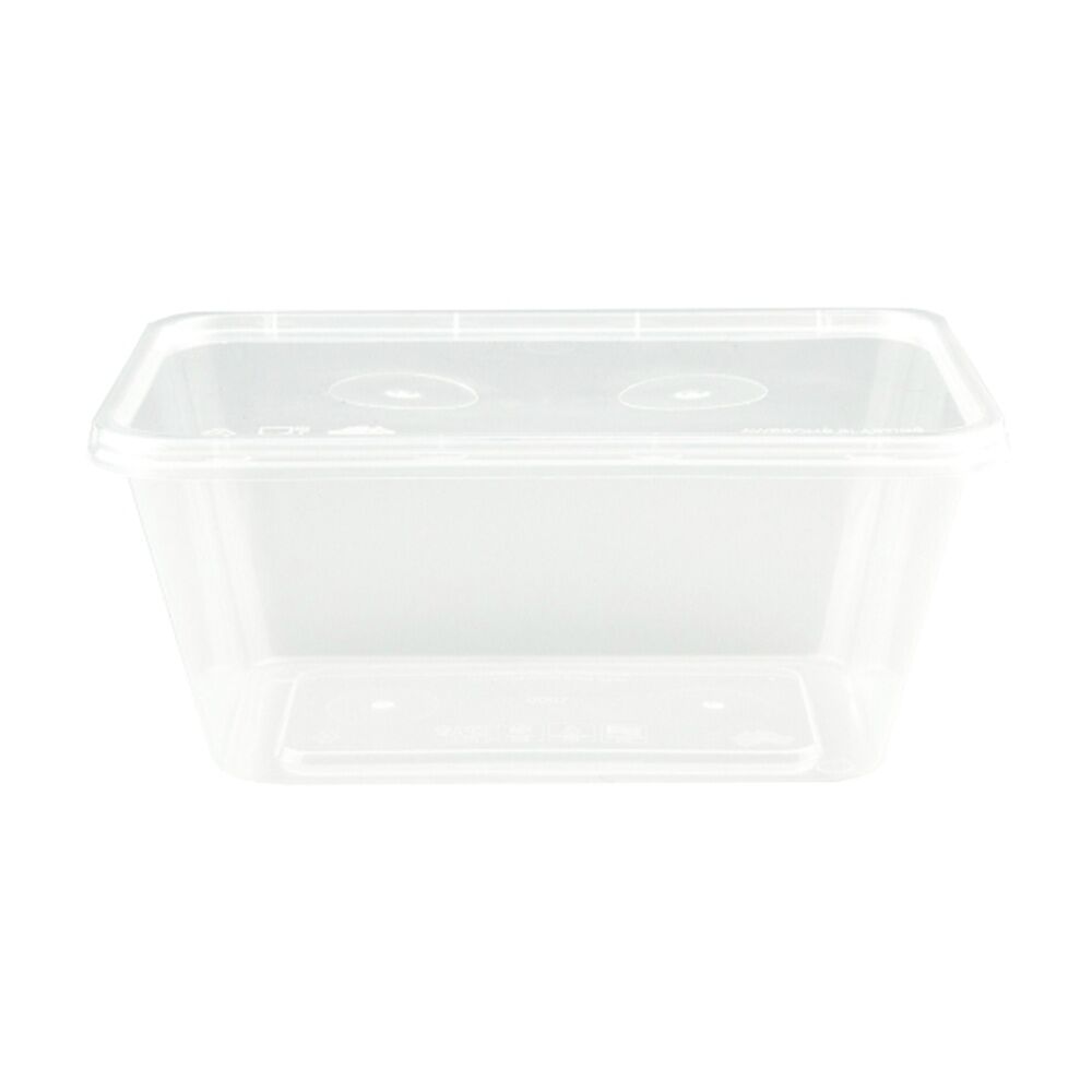 Partyware Rectangular Plastic Storage Container Set w/ Lids 1000ml (20 Pieces)