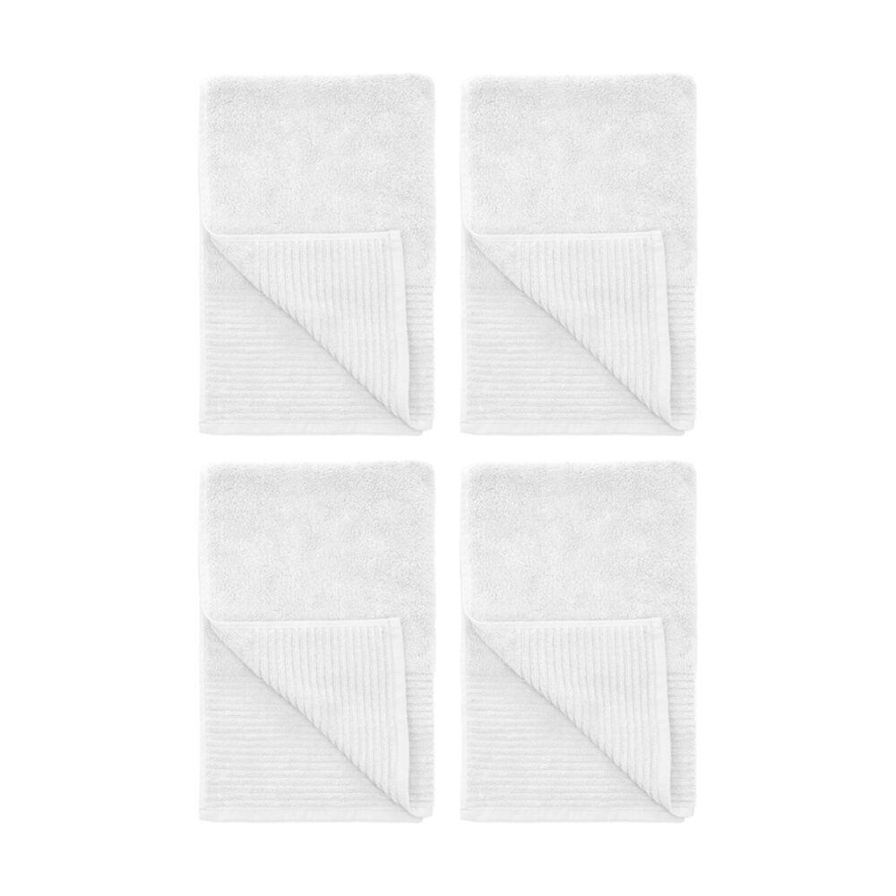 Bambury Elvire 800gsm Soft Absorbent Cotton Bath Mat 48x78cm White (4 Pack)
