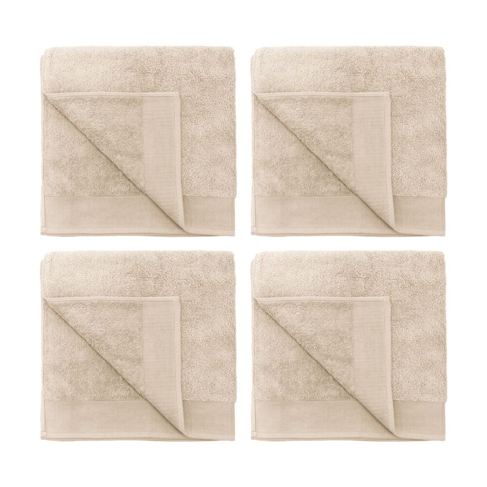 Bambury Elvire 600gsm Soft Absorbent Cotton Bath Sheet 80x160cm Neutrals (4 Pack)