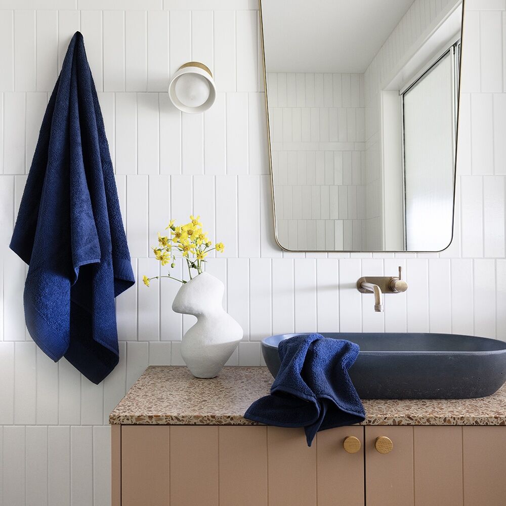 Bambury Elvire 600gsm Soft Absorbent Cotton Bath Sheet 80x160cm Blue (2 Pack) — image 4