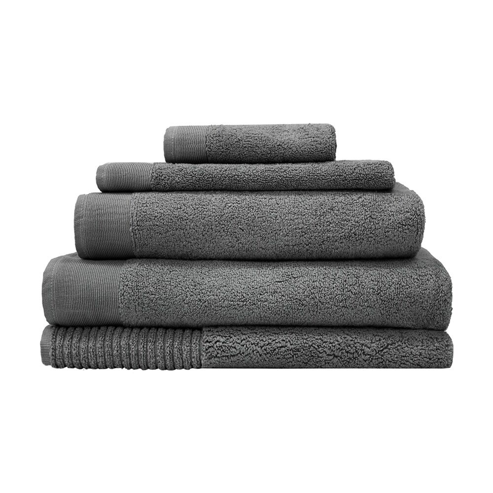 Bambury Elvire 600gsm Soft Absorbent Cotton Bath Towel 68x137cm Grey (2 Pack) — image 3