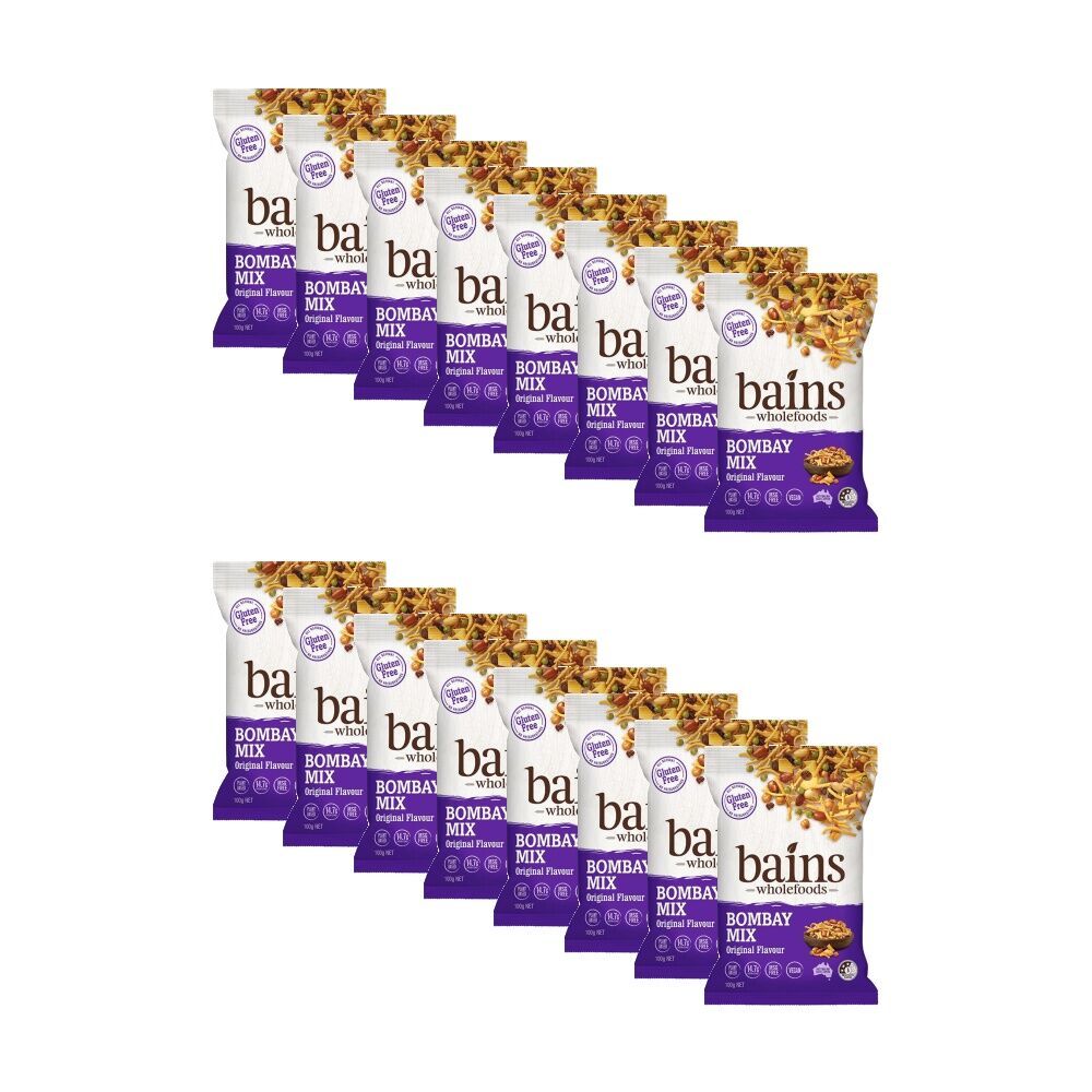 Bains Wholefoods Chickpea Bombay Mix Original Flavoured Snack 100g (16 Pack)