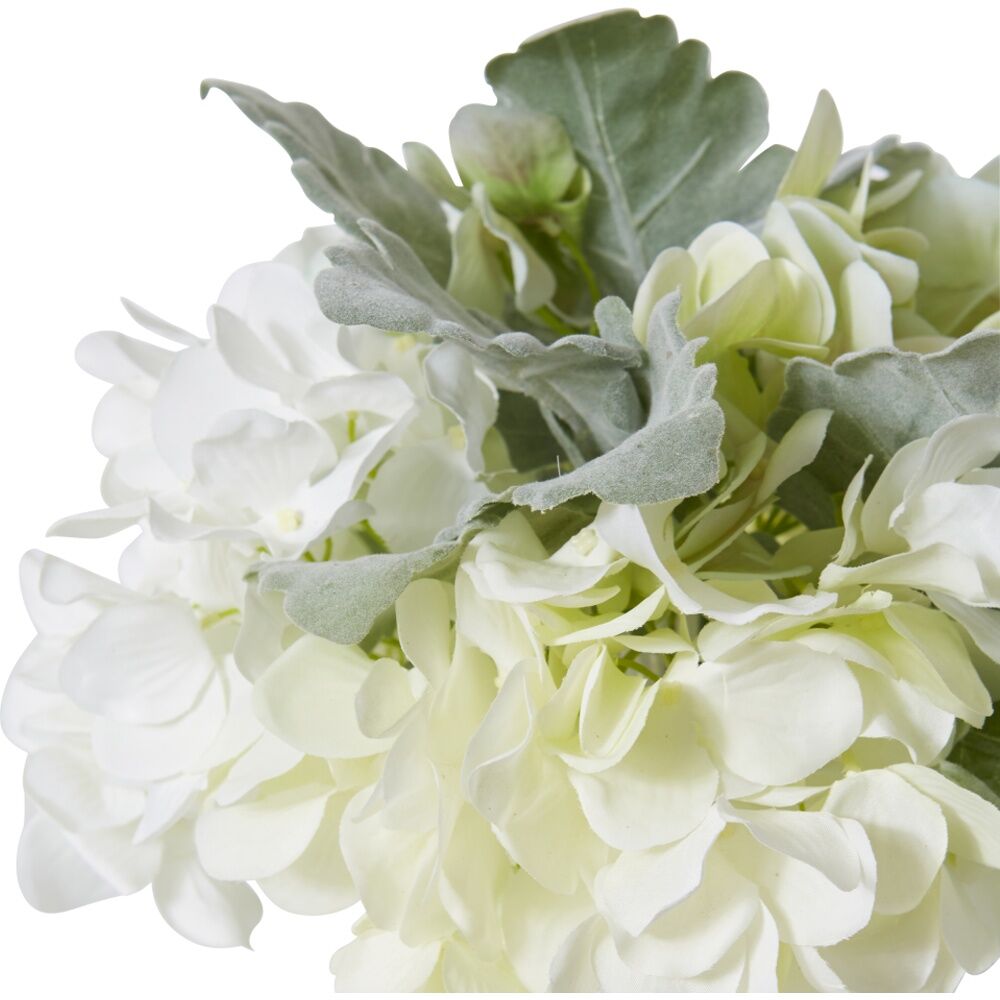 E Style Hydrangea Alice Bouquet White & Green Artificial Flowers 25x25x28cm (3 Pack) — image 2