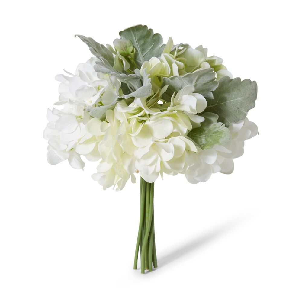 E Style Hydrangea Alice Bouquet White & Green Artificial Flowers 25x25x28cm E Style