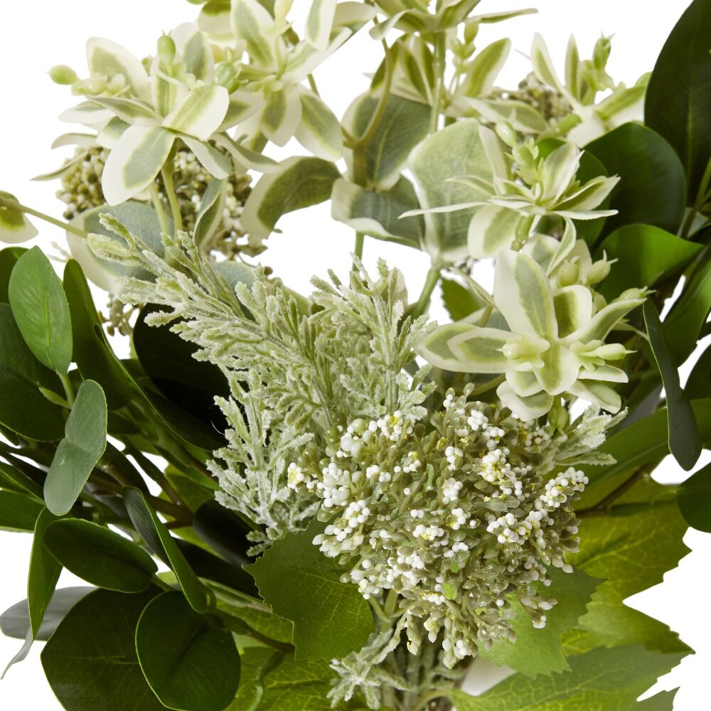 E Style Marginata Seeding Mix Bouquet - Grey Green Artificial Floral Arrangement - Plastic Fabric Wire - 24x24x38cm Dimensions — image 2