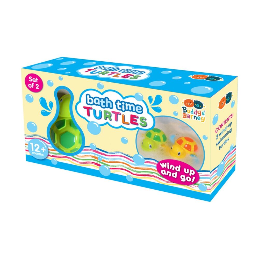 Buddy & Barney 12m+ Bath Time Swimming Turtles Wind Up Plastic Kids Toy (2 Pieces)