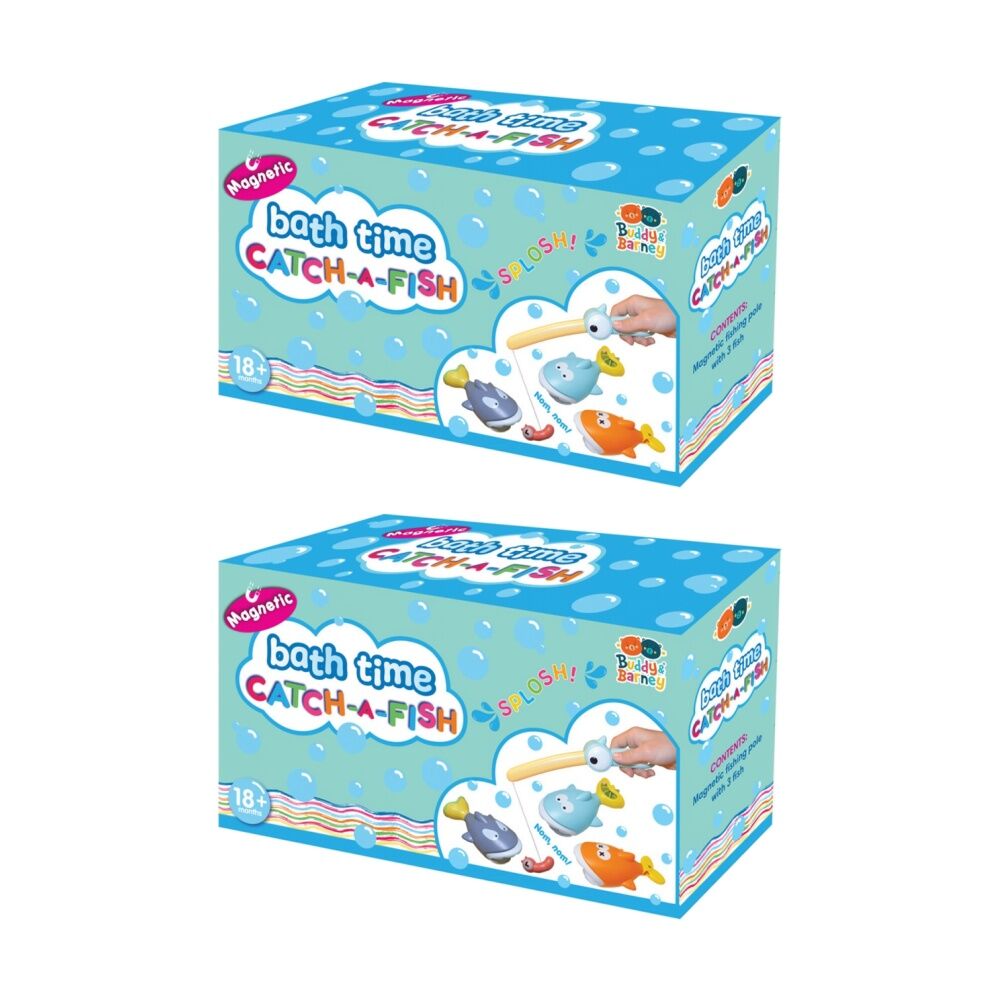 Buddy & Barney Bath Time Catch a Fish Magnetic Fishing Set Kids Toy 18m+ (2 Pack)