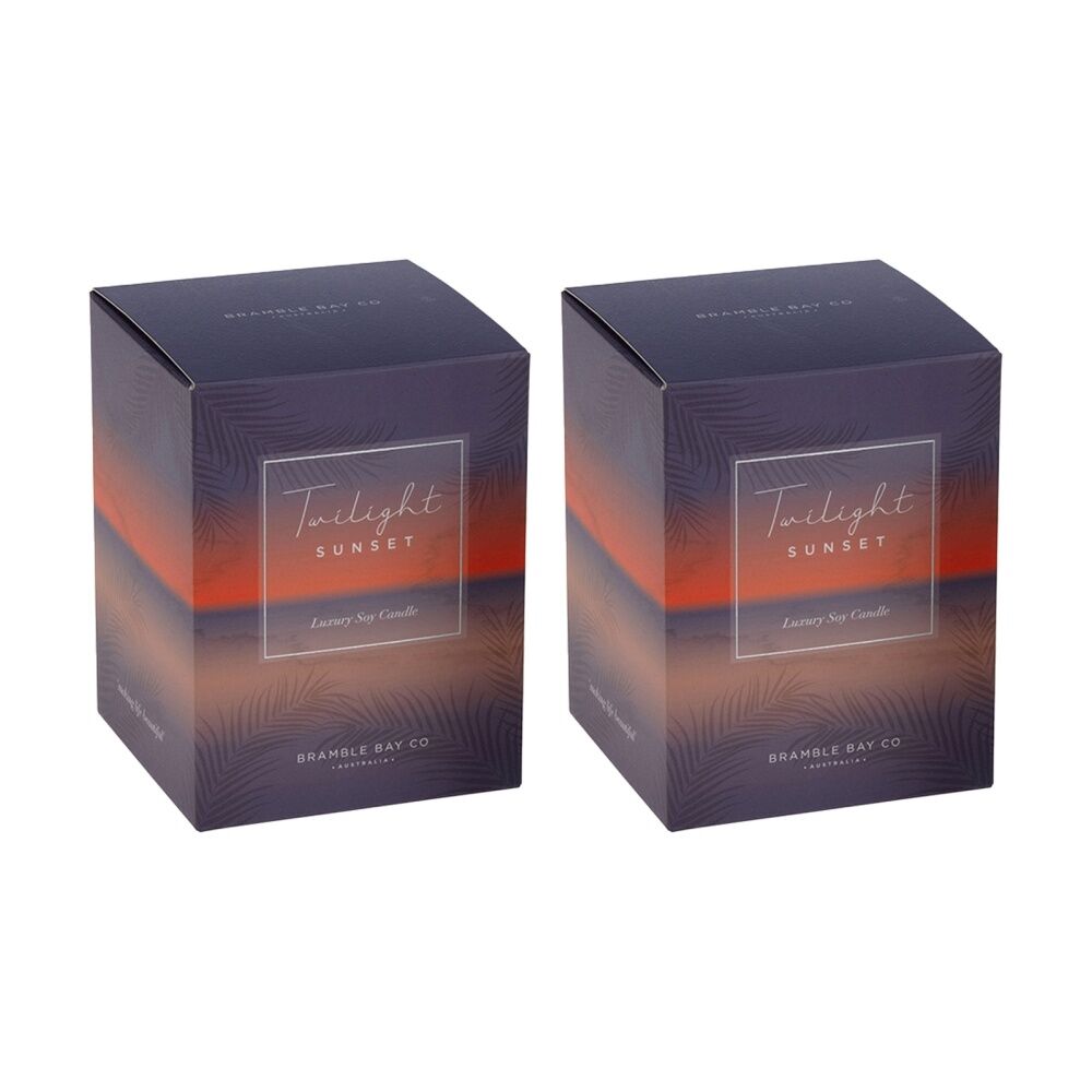 Bramble Bay Ocean Twilight Sunset Candle w/ Decorations Home Fragrance 300g (2 Pack)