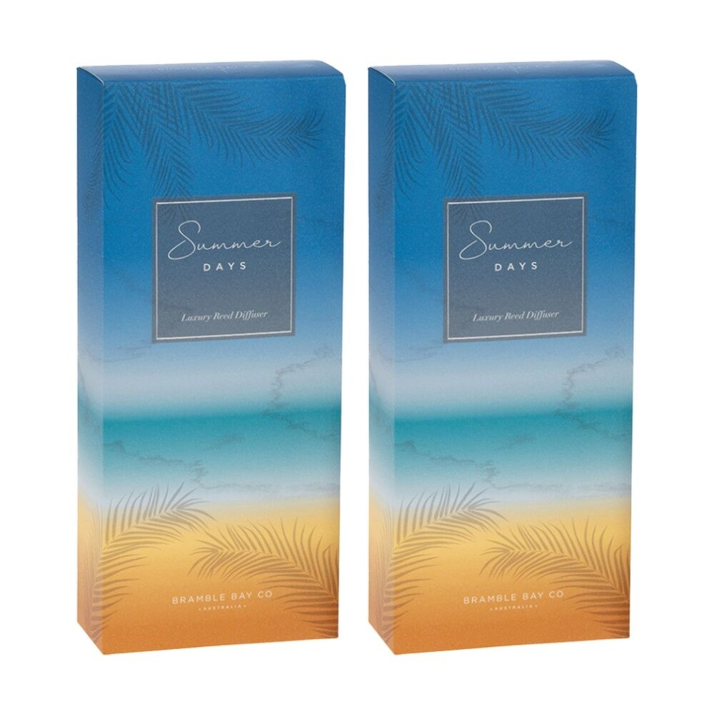 Bramble Bay Ocean Summer Days Glass Reed Diffuser Home Fragrance 150ml (2 Pack)