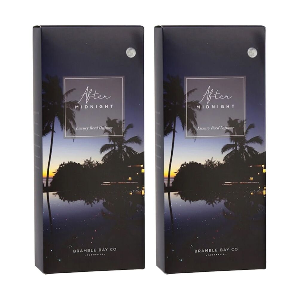 Bramble Bay Ocean After Dark Midnight Glass Reed Diffuser 150ml (2 Pack)