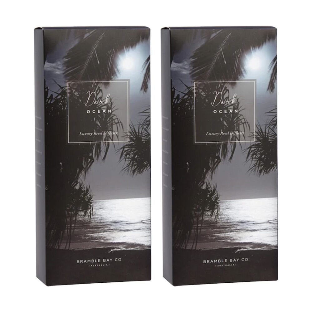 Bramble Bay Ocean After Dark Glass Reed Diffuser Home Fragrance 150ml (2 Pack)