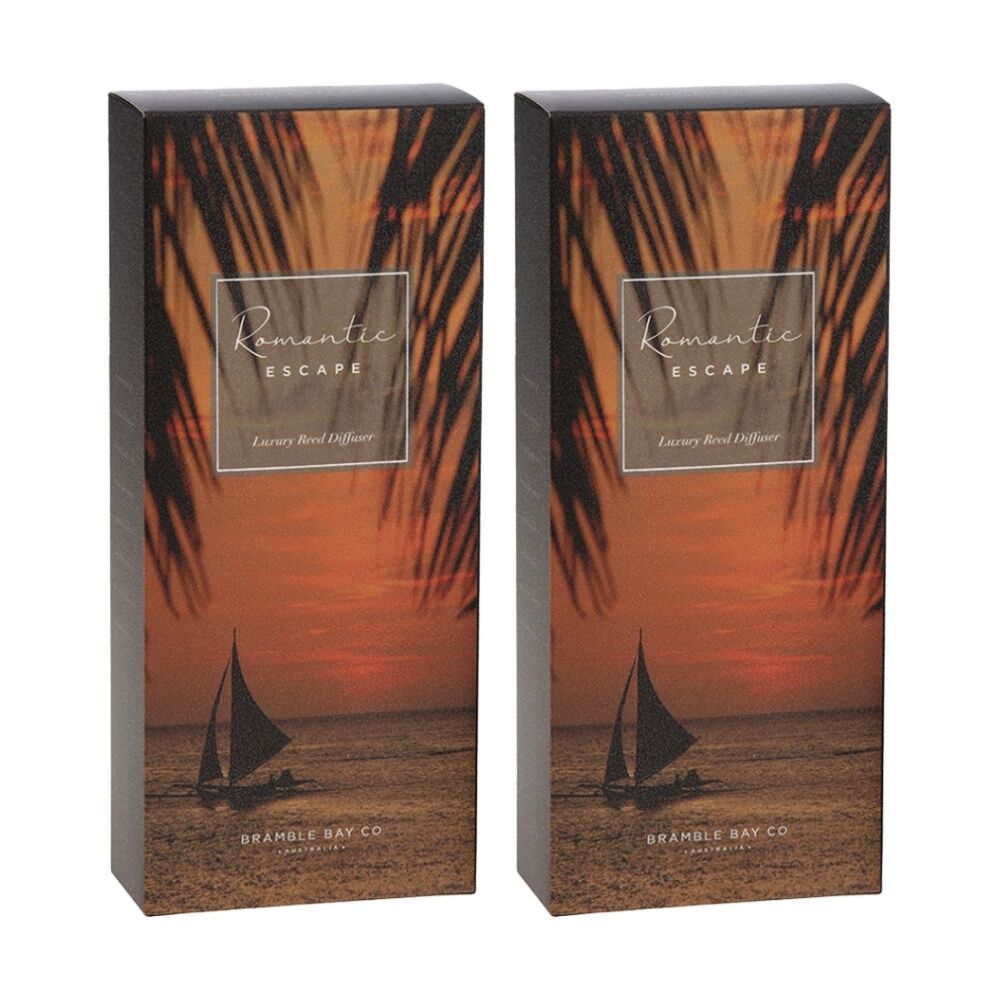 Bramble Bay Ocean After Dark Romantic Escape Glass Reed Diffuser 150ml (2 Pack)