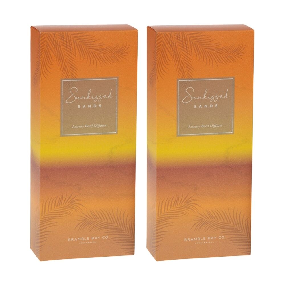 Bramble Bay Ocean Sunkissed Sands Glass Reed Diffuser Home Fragrance 150ml (2 Pack)